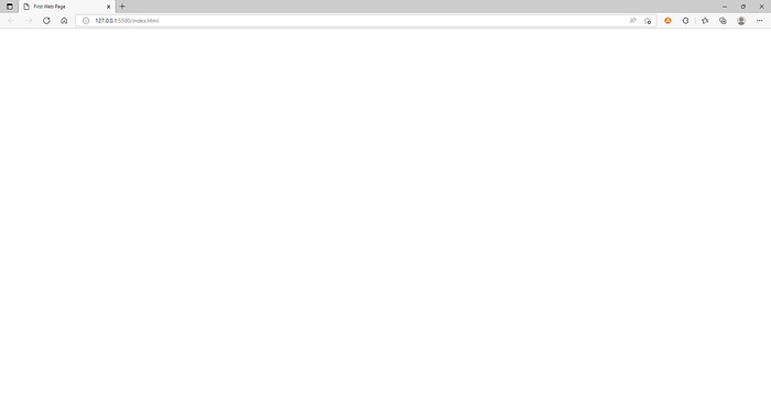 The blank page that results from that code